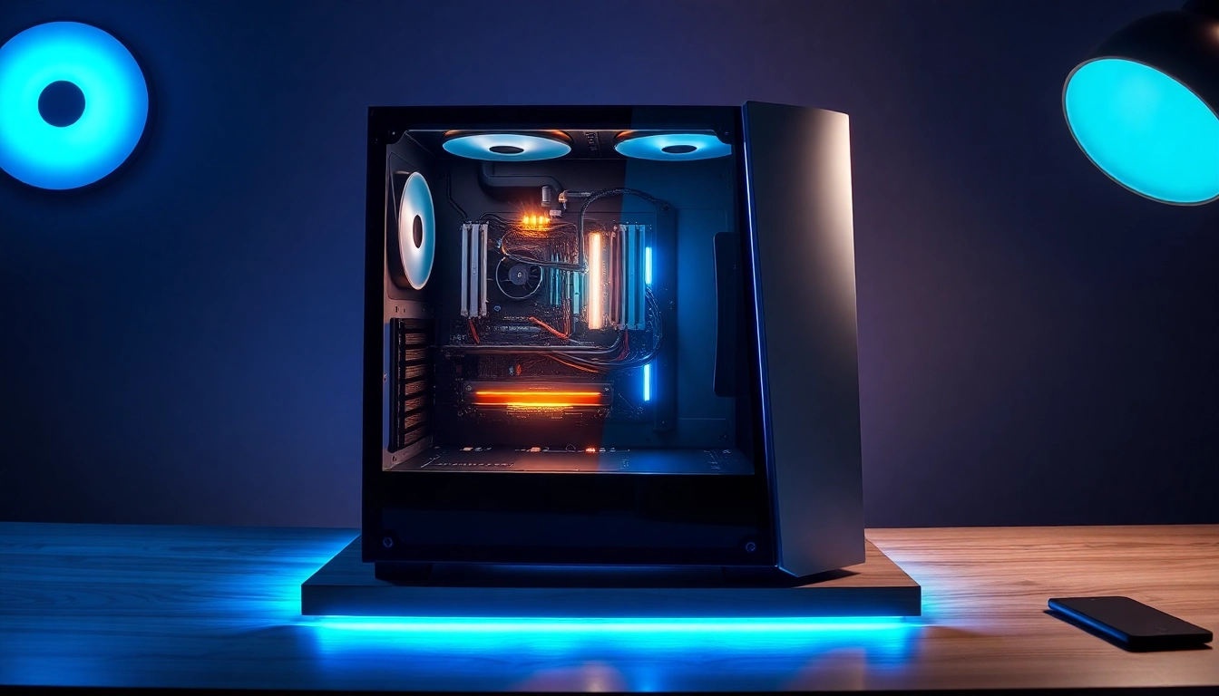 Showcase a stylish PC CASE Supplier offering high-quality gaming cases with LED accents and tempered glass windows.