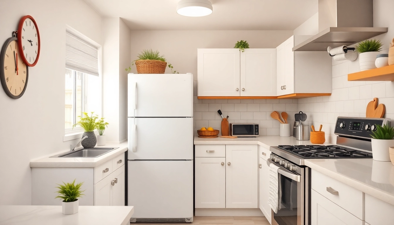 Showcase affordable kitchen appliances in a cozy kitchen setting with stylish design elements.
