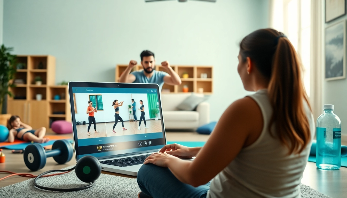 Virtual Personal Trainer Jersey City demonstrating exercises online in a bright home setting.