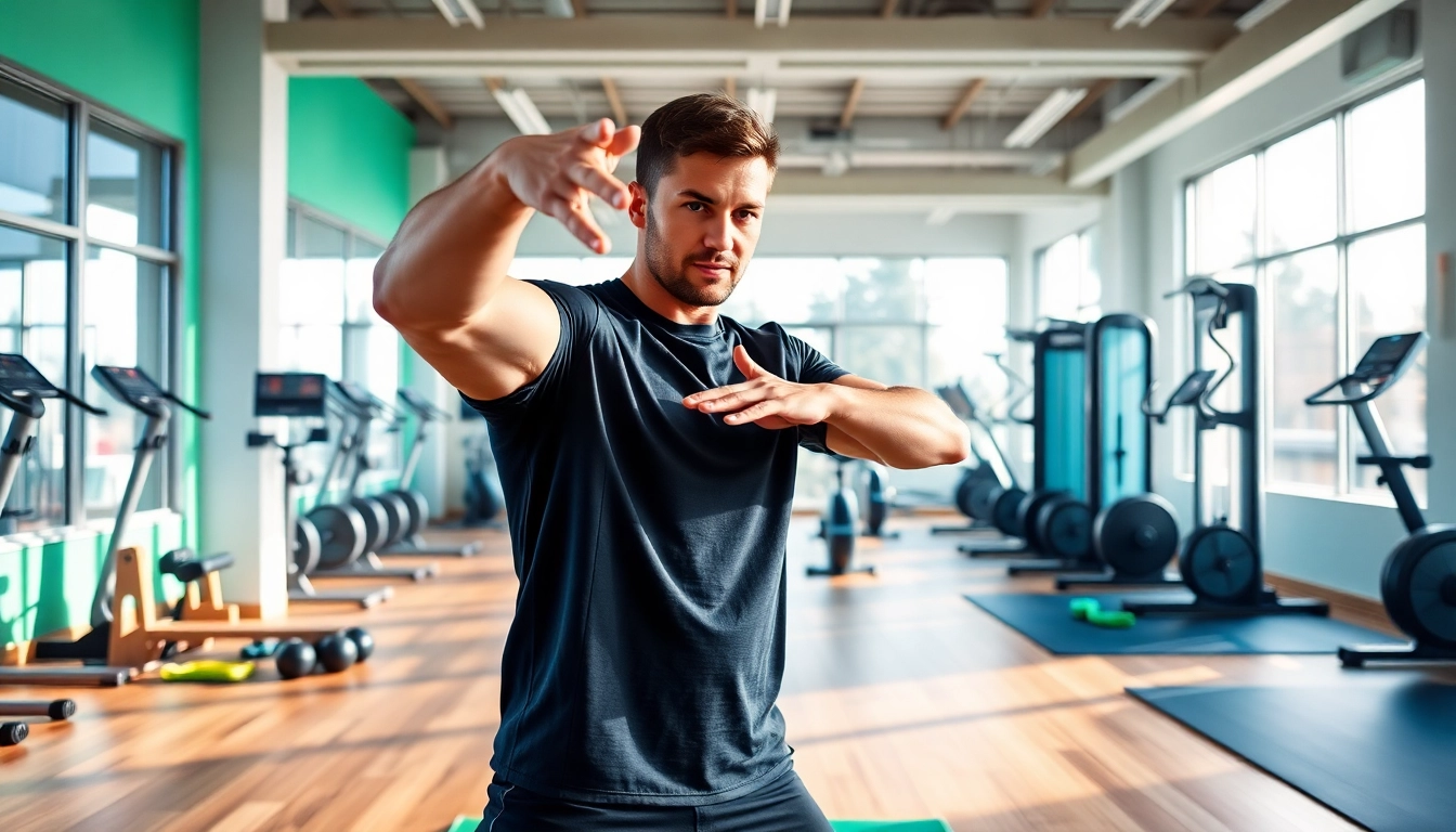 Find the best gym near me with a professional trainer showcasing gym techniques.
