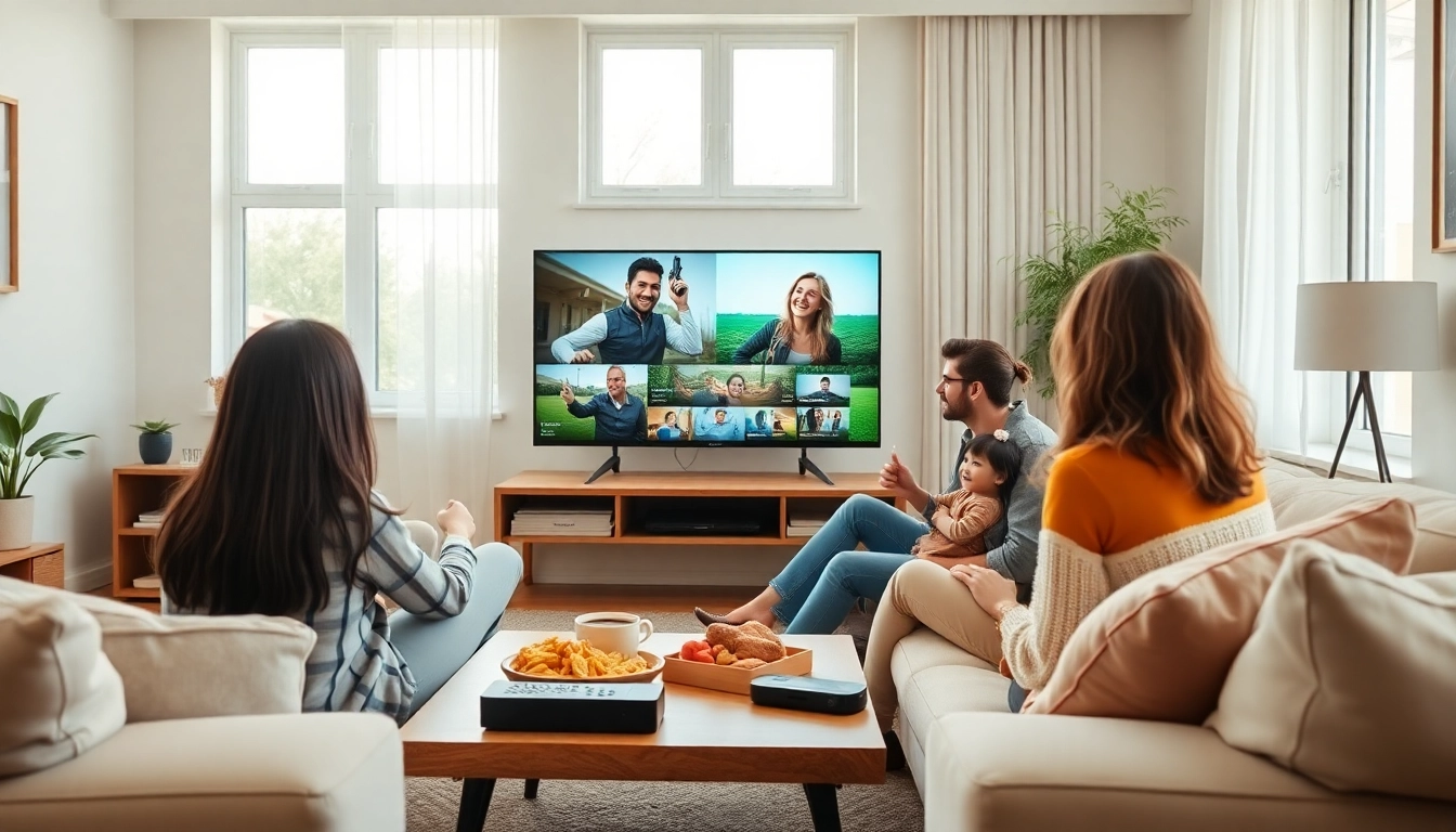 Explore IPTV Subscription USA with a family enjoying streaming in a cozy living room setting.