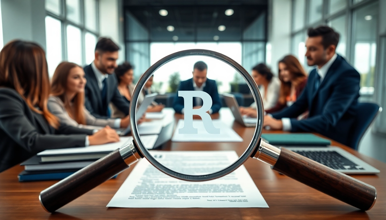Explore trademark registration in India and US with professionals collaborating over legal documents.