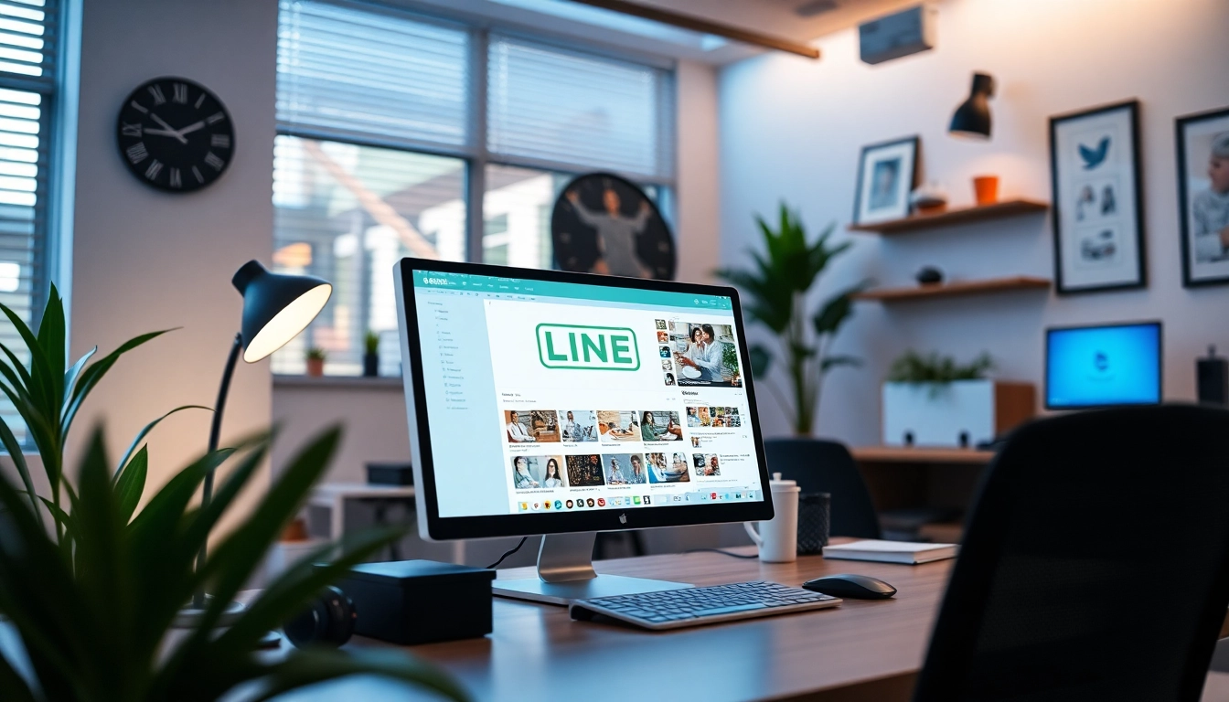 Explore line电脑版下载 on a sleek laptop showing the LINE app in action for seamless communication.