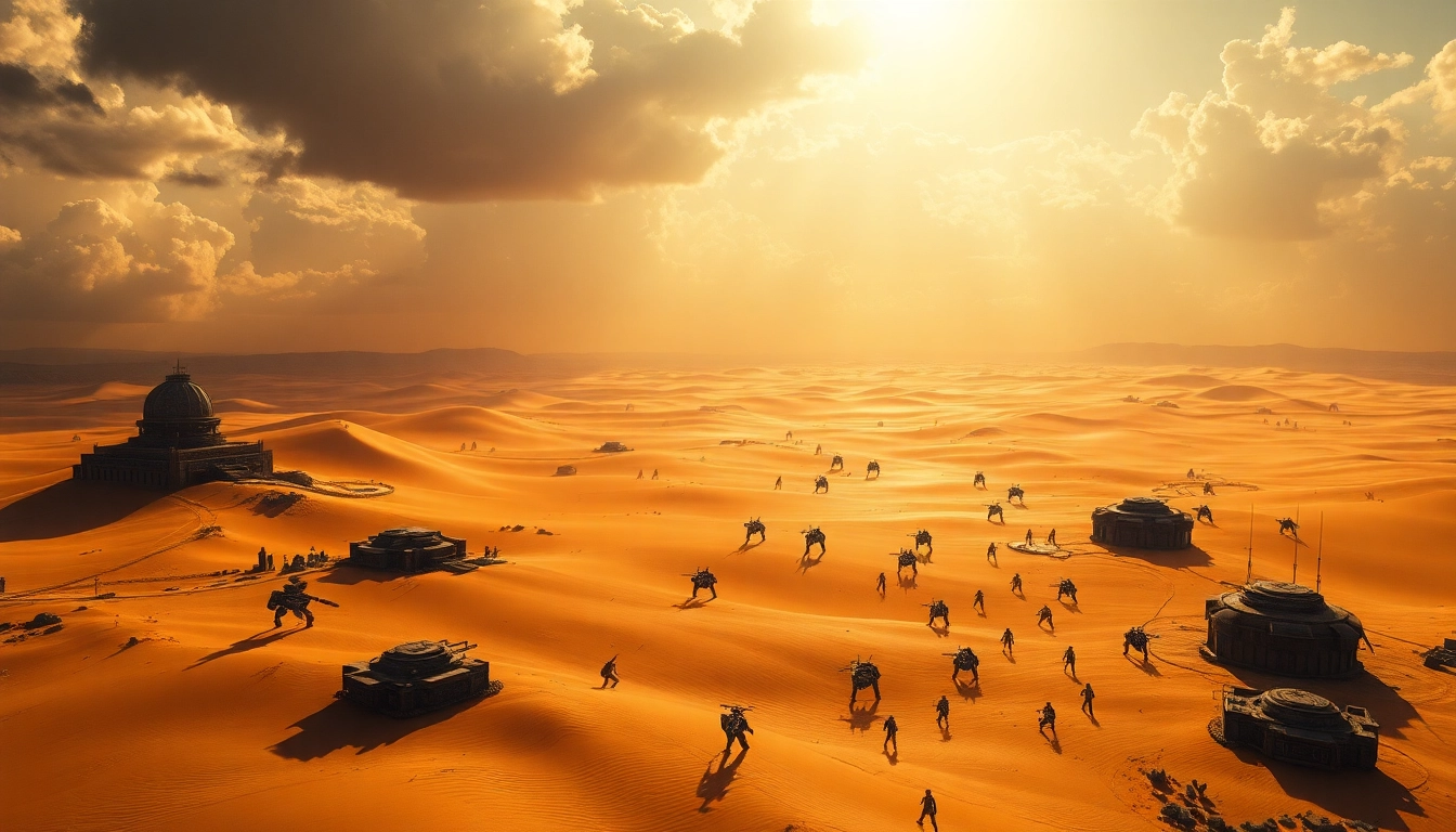 Experience the thrilling Dune 2 download with a classic strategy game scene set on Arrakis.