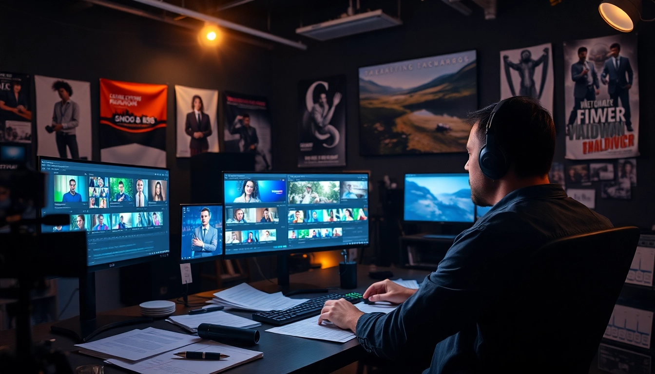 Engaging in Editing Post Production Toronto with a professional editor at work in a vibrant studio.