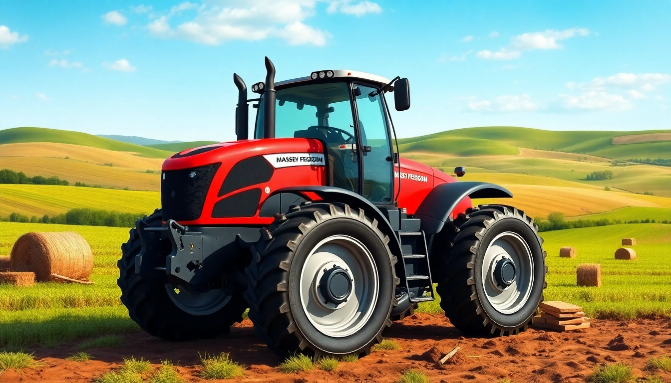 Massey Ferguson Traktor auf dem Feld zeigt seine Stärke und Vielseitigkeit.