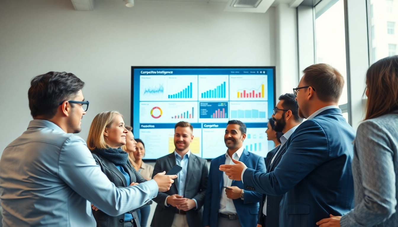 Analyze competitive intelligence data and insights in a professional office setting.