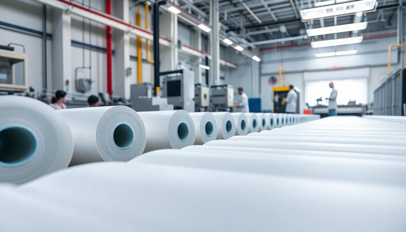 Showcasing epoxy prepregs in a high-tech manufacturing facility, emphasizing quality and precision.
