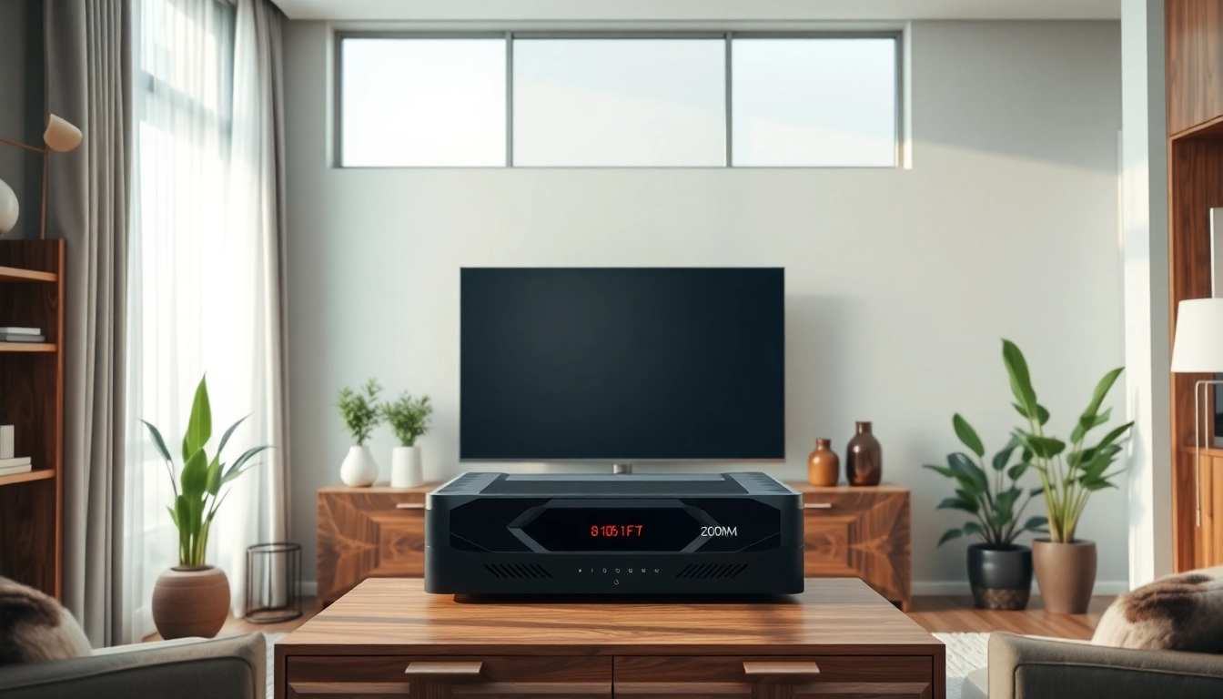 Explore the features of the superbox tv box in a modern living room setting.