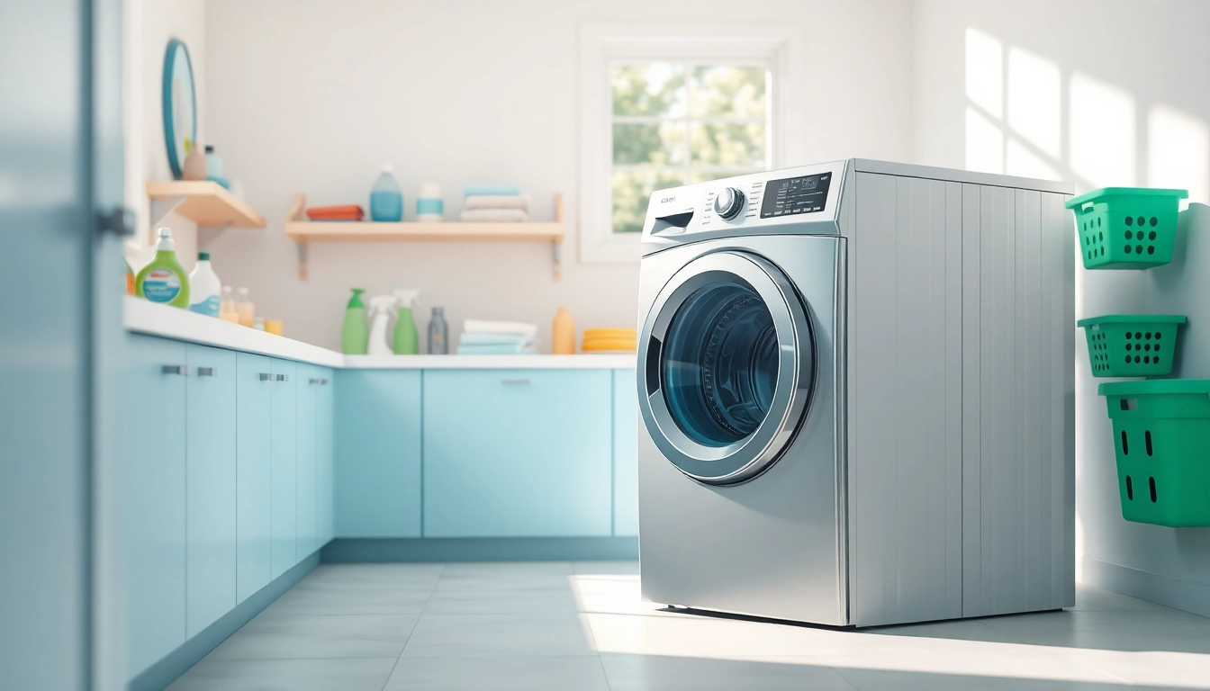 Enhance your laundry experience with a modern Washer Tumbler in a bright, organized setting.