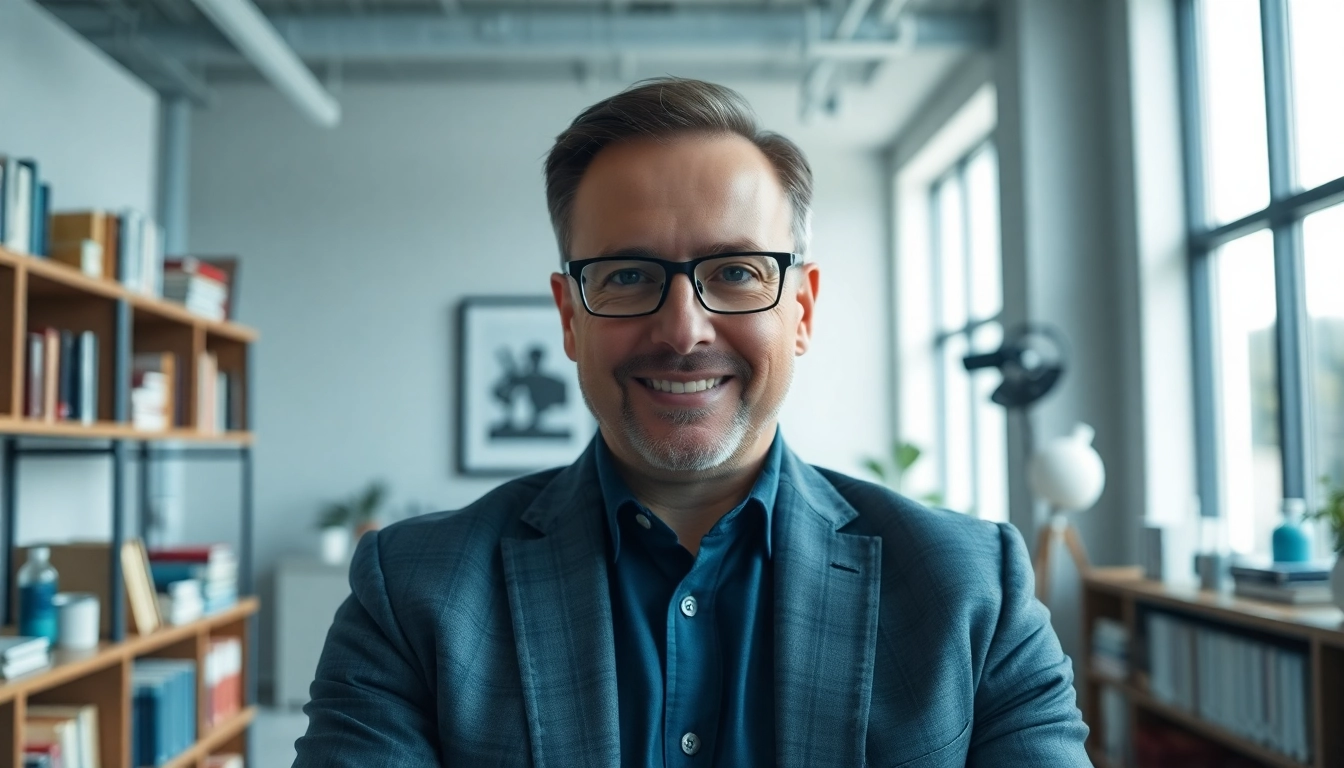 Thomas Schinecker poses confidently in a modern executive office, highlighting his leadership.