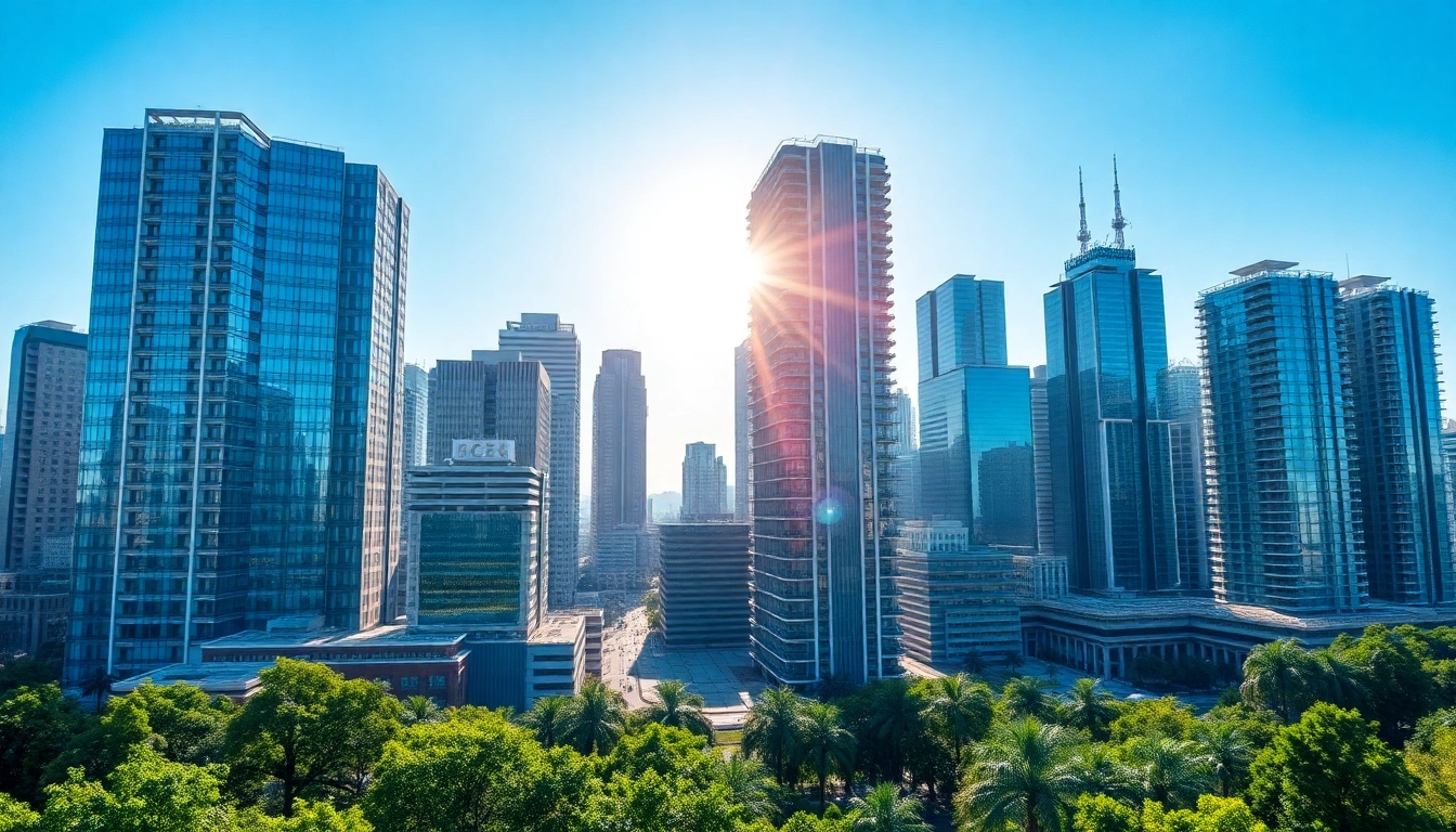Investing in international business real estate investment structures in a dynamic urban skyline.