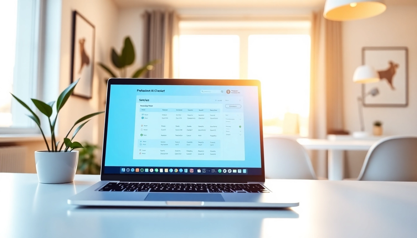 Evaluate text content accurately with the ai checker tool on a sleek laptop in a bright office.