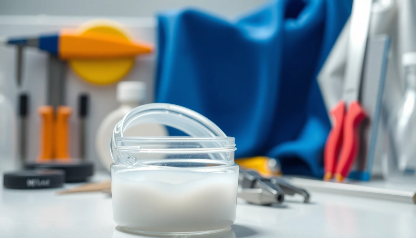 Applying laminating resin in a clean laboratory setting with precision tools.
