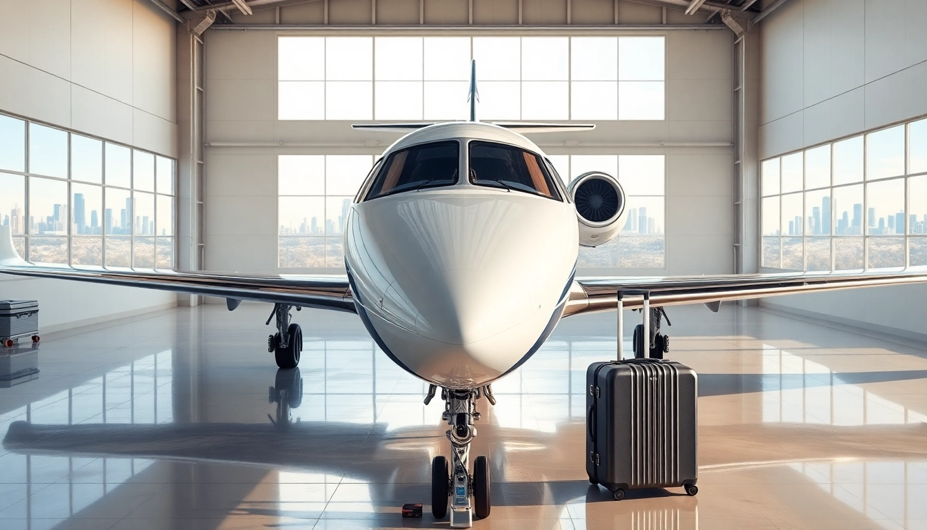 Experience private jet charter Los Angeles with this polished aircraft in a luxurious setting.