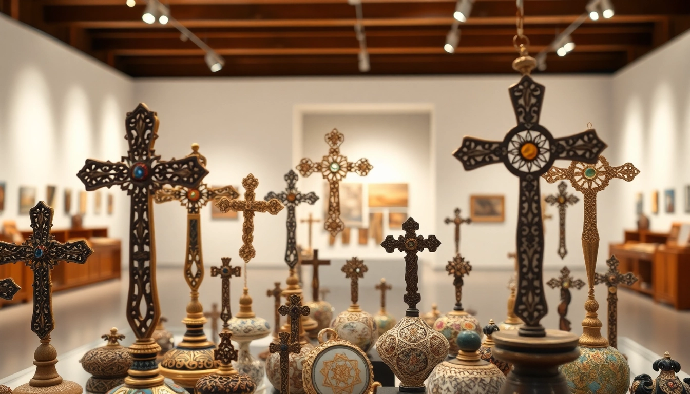 Discover beautifully crafted artifacts at Jerusalem Art Museum, showcasing unique handmade crosses.
