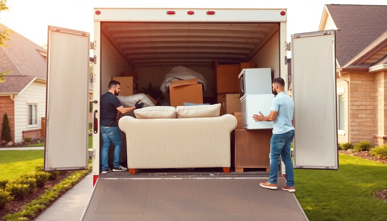 Efficient junk removal near me with a professional team loading items into a truck.