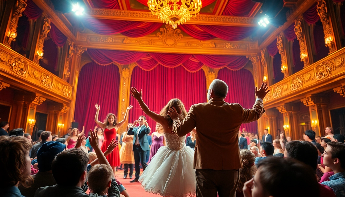 Experience the vibrant atmosphere of firelight theater with dynamic stage performances and engaging actors.