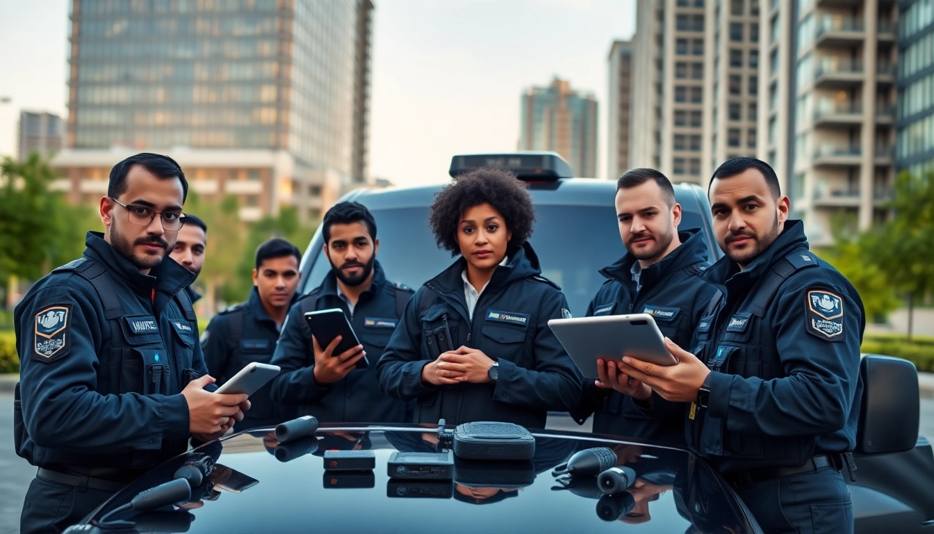 Security Company West Bromwich team of professionals assessing security strategies in an urban environment.