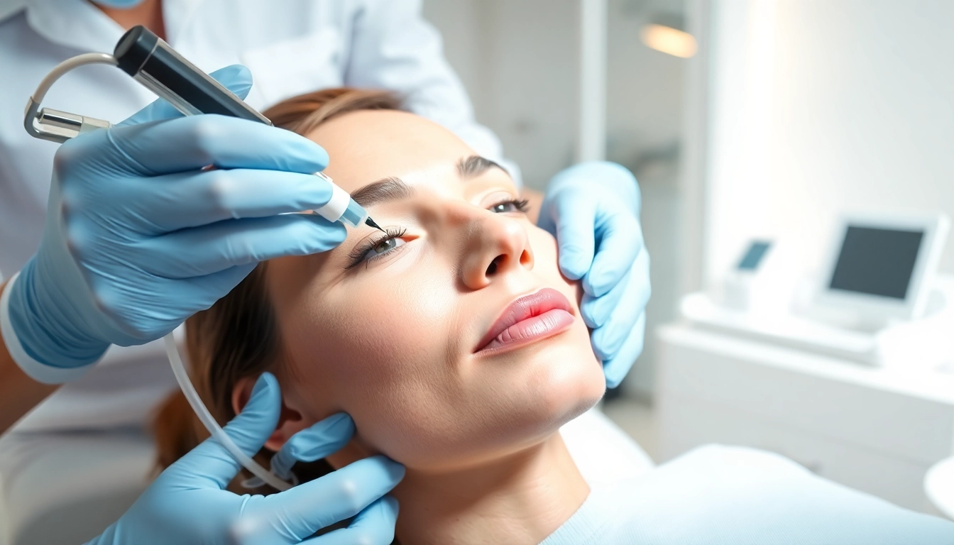 Enhance facial balancing with fillers during a professional treatment session.