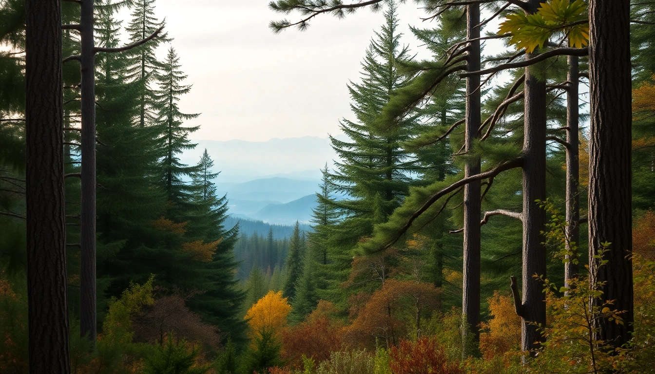 Capture the stunning beauty of the Taiga with majestic evergreens in a serene forest.