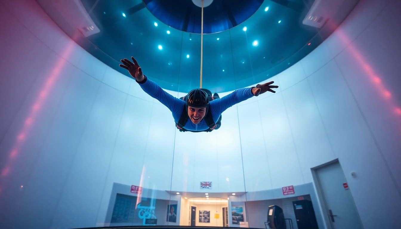 Uživanje v vetrovniku Logatec med indoor skydiving izkušnjo, ki poudari adrenalin in zabavo.